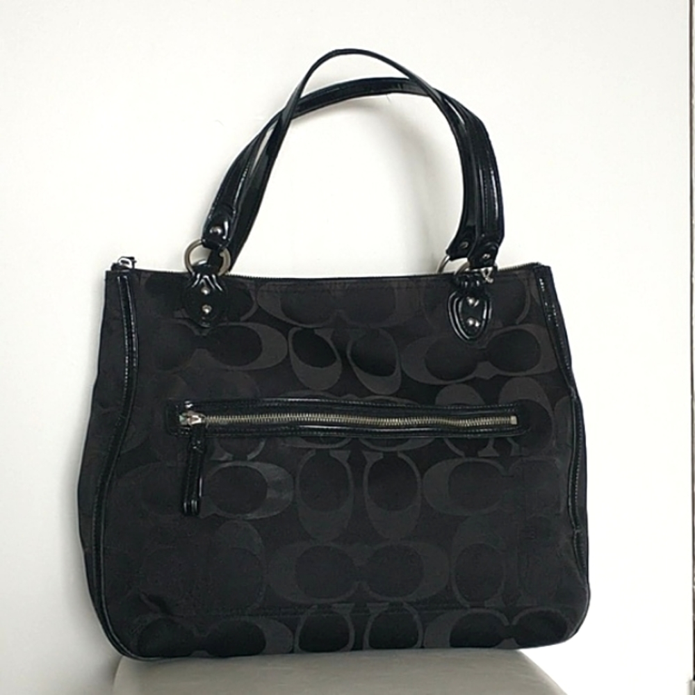 Coach Black Canvas Tote Handbag - Picture 2 of 15